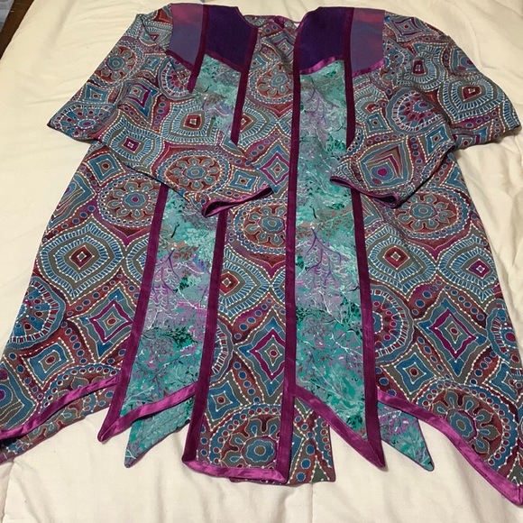 Boho Vintage Tunic ribbon top hippy - Picture 1 of 7